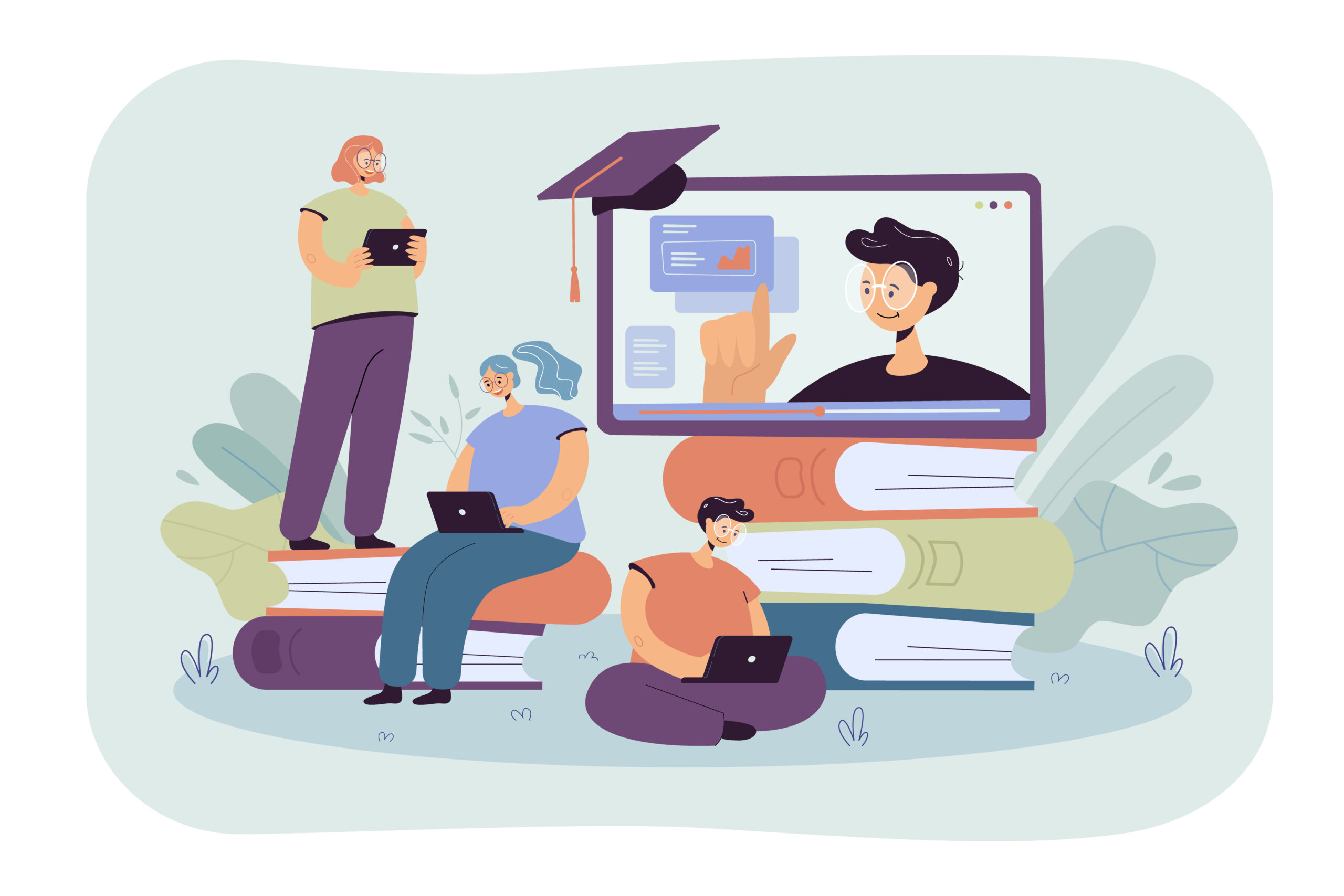 Tiny students learning online ... онлайн-образование