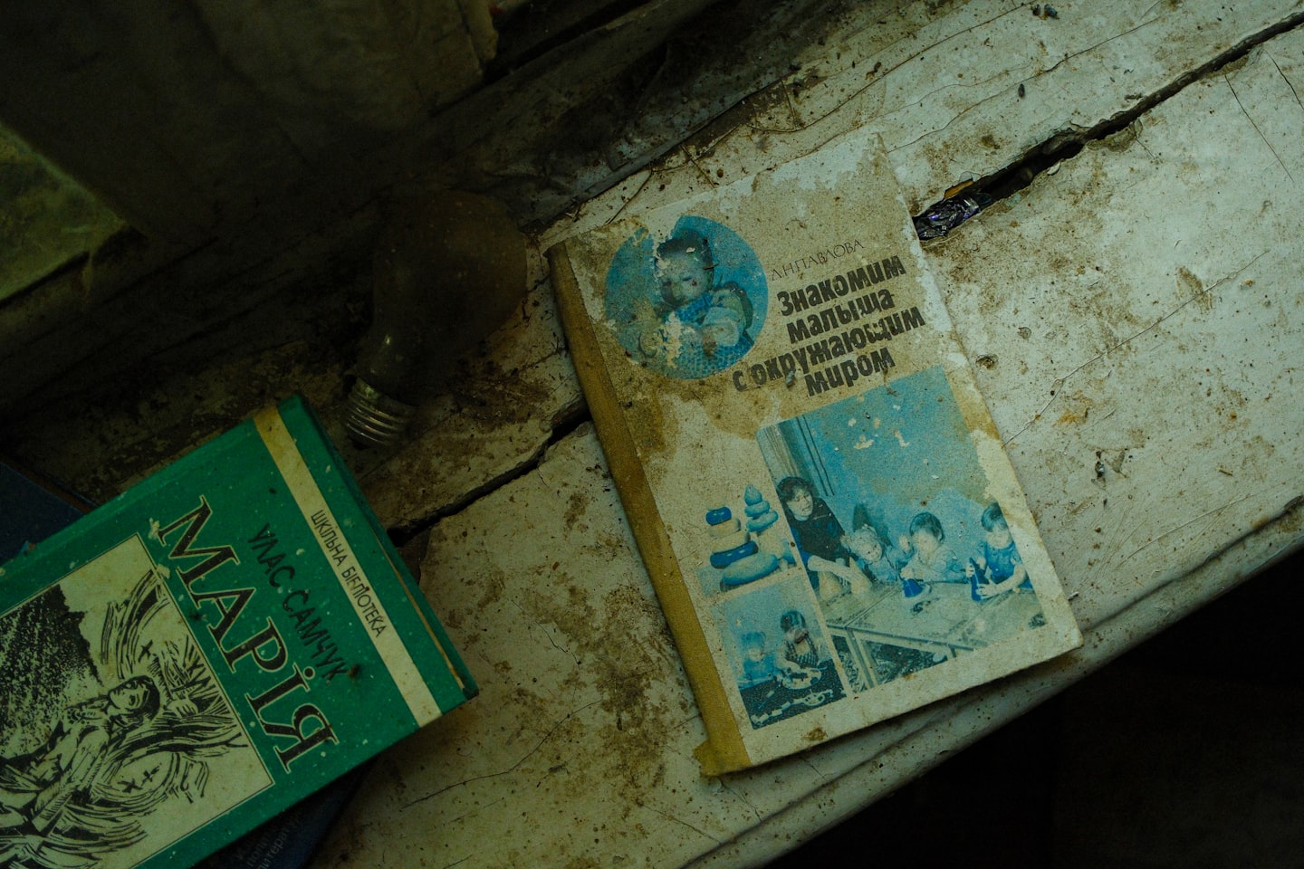 Two old books on a wooden surface